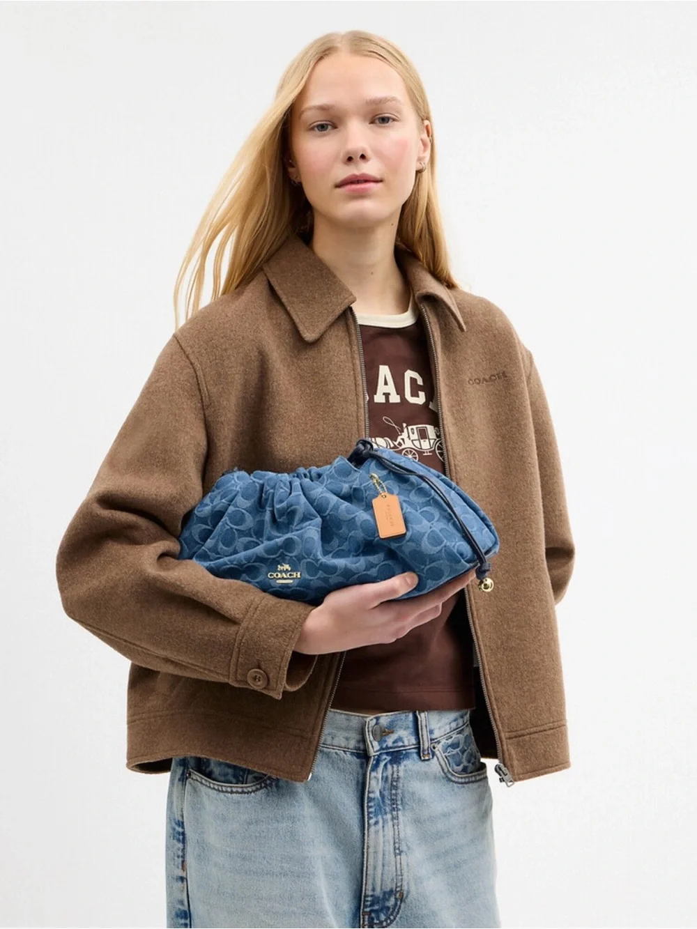 Coach large denim signatureFaye shoulder Bag - Picture 3 of 10